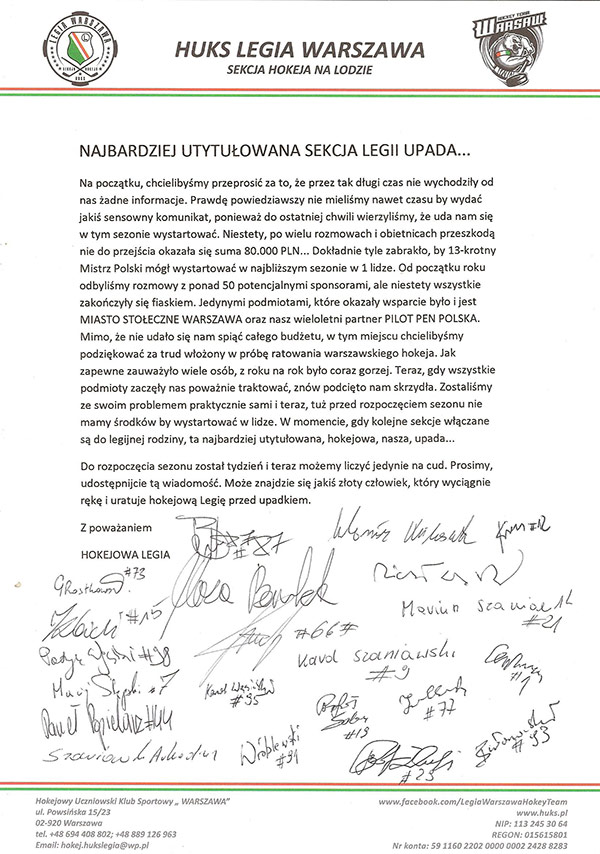 fot. Legia Hockey Team